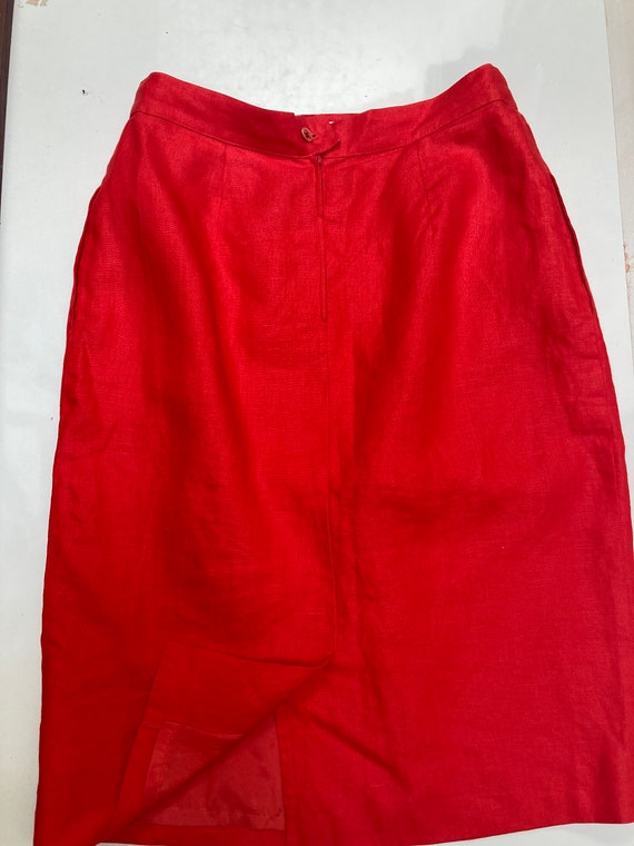 MAX MARA / MaxMara Vintage Pure Linen Scarlet Red… - image 7