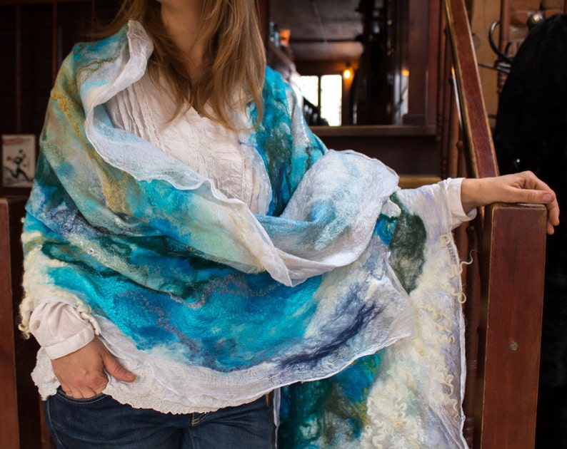 Grace Silk Stole in Turquoise