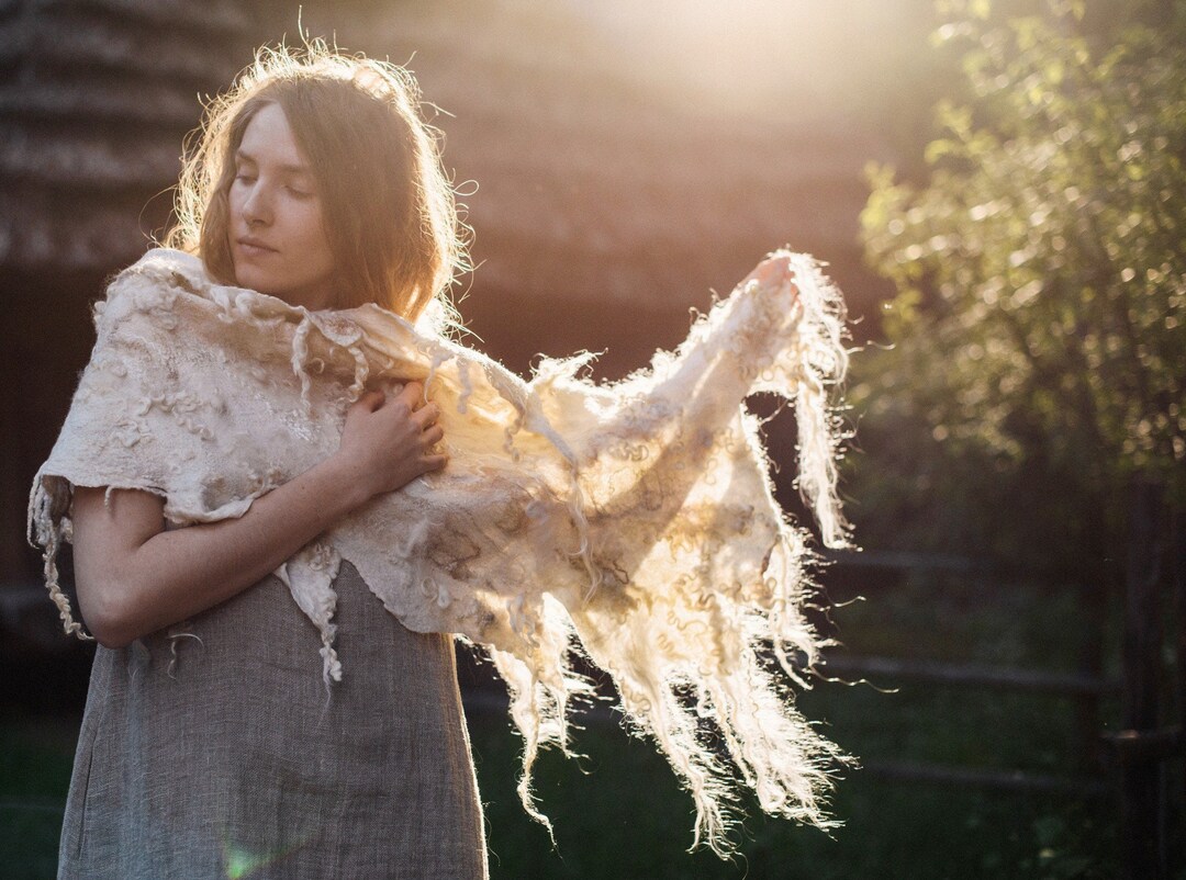 felted wool shawl