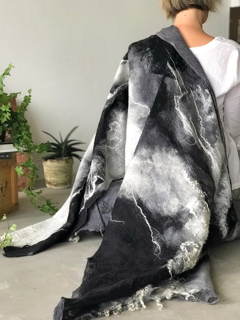 BlckBts Felted Organza Wrap Scarf