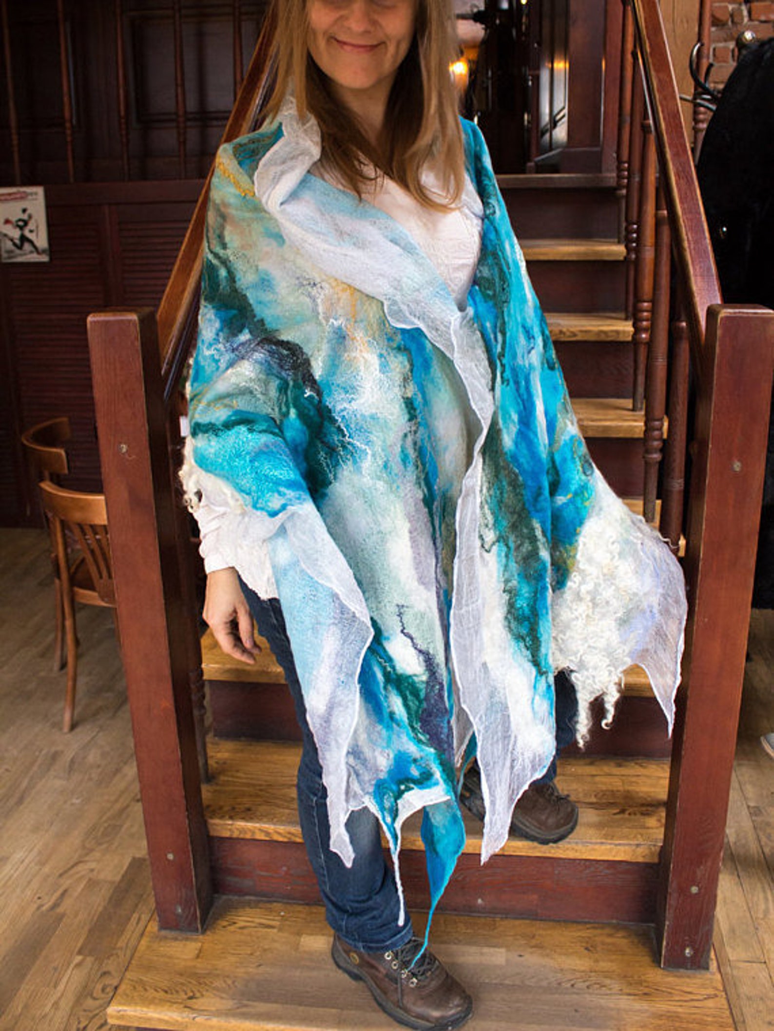 Whispering Windswept Dunes Silk Wool Stole