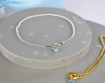 Something Blue Wedding Bracelet with Blue Crystal