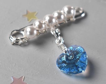 Secret Something Blue Sterling Silver Pin | Wedding Keepsake for the Bride | Personalise