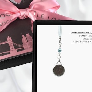 Traditional Sixpence | Something Blue, Sixpence Bouquet Charm | Lucky Sixpence | Real Sixpence