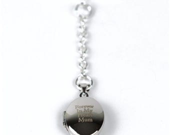 Pocket Photo Locket Sterling Silver Engraved Memorial Keepsake - Lapel Pin, Pocket Accessory