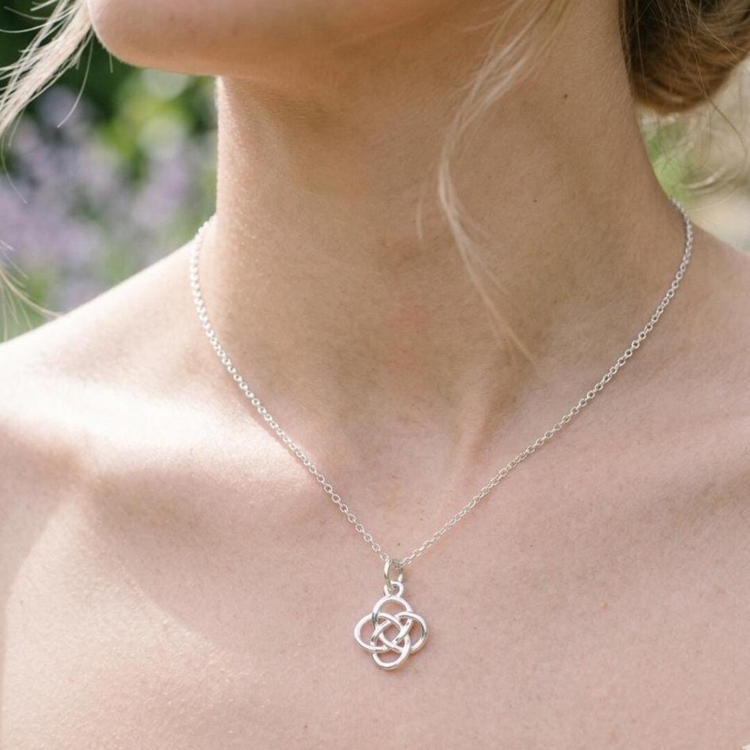 Celtic Knot Necklace Sterling Silver or Gold, Personalised Bridesmaid ...