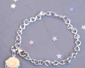 Sterling Silver Infinity Bracelet with Miniature Photo Locket | Keepsake Jewellery