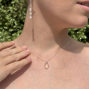 Baroque Crystal Back Drop Necklace | Waterfall Necklace for Backless Dress | Optional Earrings