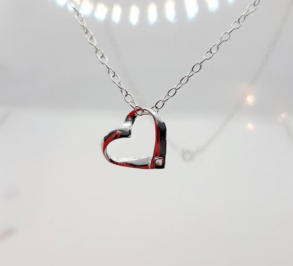 Sterling Silver Ribbon Heart Tiffany 