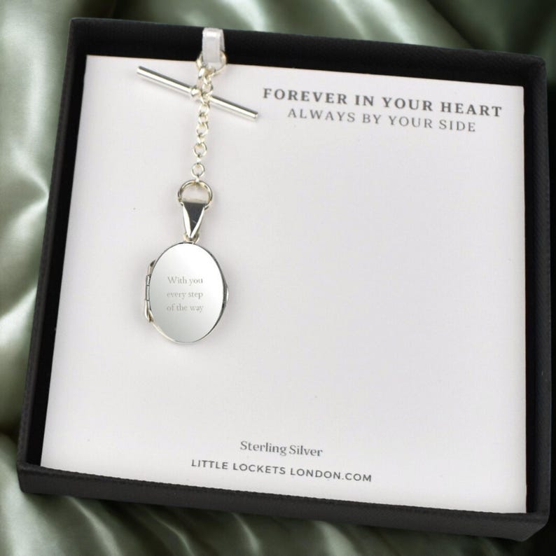 Remembrance Locket Memorial Sterling Silver Photo Locket Engraved - Personalised ...