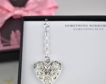 Bridal Bouquet Charm Photo Locket. Wedding Morning Gift for Bride