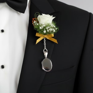 Sterling Silber Herren Foto Locket: Anstecknadel, Anzug Zubehör