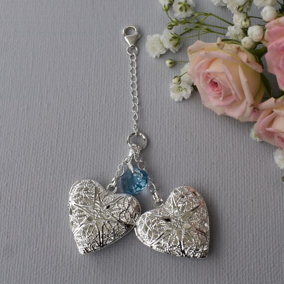 Something Blue Locket Charm, Something Blue Bouquet Charm,Blue