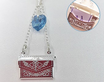 Something Blue, Wedding Bouquet Charm, Secret Message Photo locket