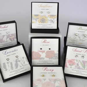 Sprache der Blumen im Schmuck | Limited Edition Ohrstecker-Kollektion | Sterling Silber Ohrringe Floriographie-Kollektion