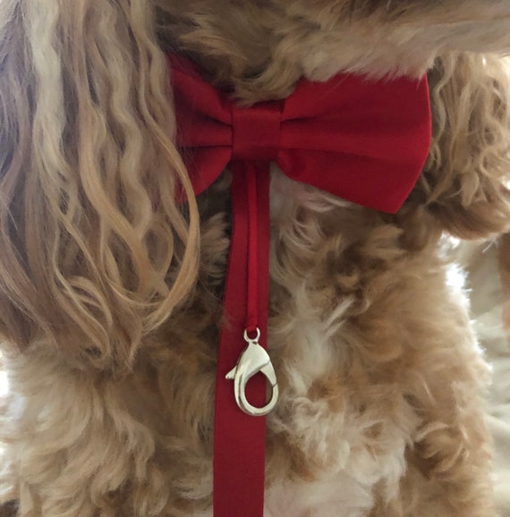 Dog Red Satin Bow Tie Collar Ring Bearer Collar Pet - Etsy