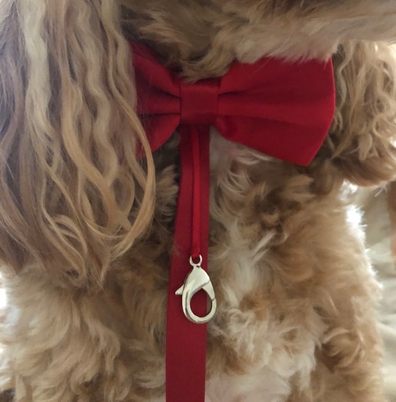 Dog Red Satin Bow Tie Collar Ring Bearer Collar Pet - Etsy