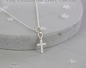 First Cross Necklace for Baptism, First Communion, Flower Girl, Keepsake Jewellery