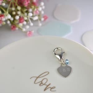 Etwas Blauer Anhänger | Sterling Silber Braut Andenken | Personalisieren | Blumenstrauß, Strumpfband, Schuhanhänger