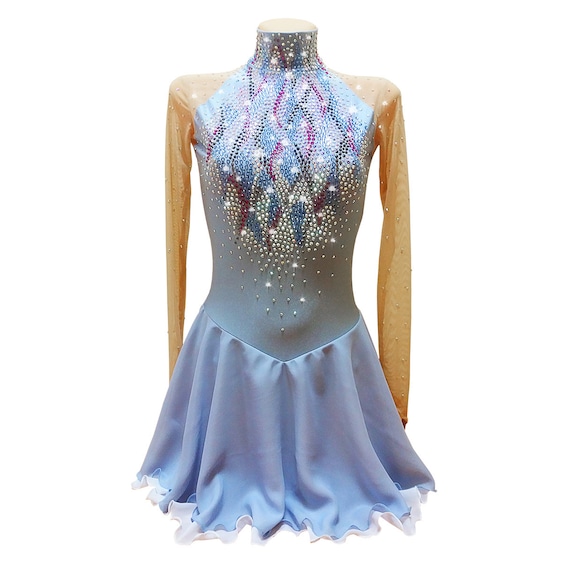 Vestido de patinaje artístico sobre hielo de competición - Etsy España Vestido de patinaje artístico sobre hielo de competición - Etsy España