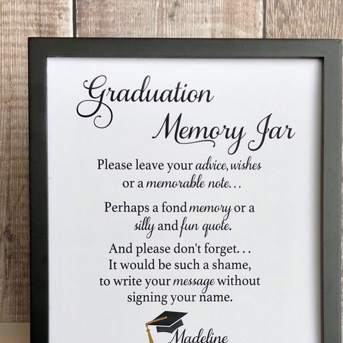 Graduation Memory Jar Grad Party Graduate Advice Cards - Etsy