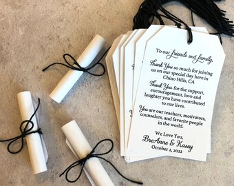 Wedding Thank You Notes, Thank You Tags, Message In a Bottle Scrolls