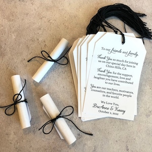 Wedding Thank You Notes, Thank You Tags, Message In a Bottle Scrolls