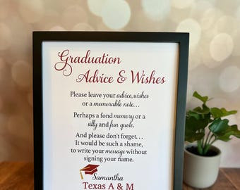 Graduation Personalized Sign, Graduation Advice and Wishes, Memory Jar, College Graduation, Class of 2025