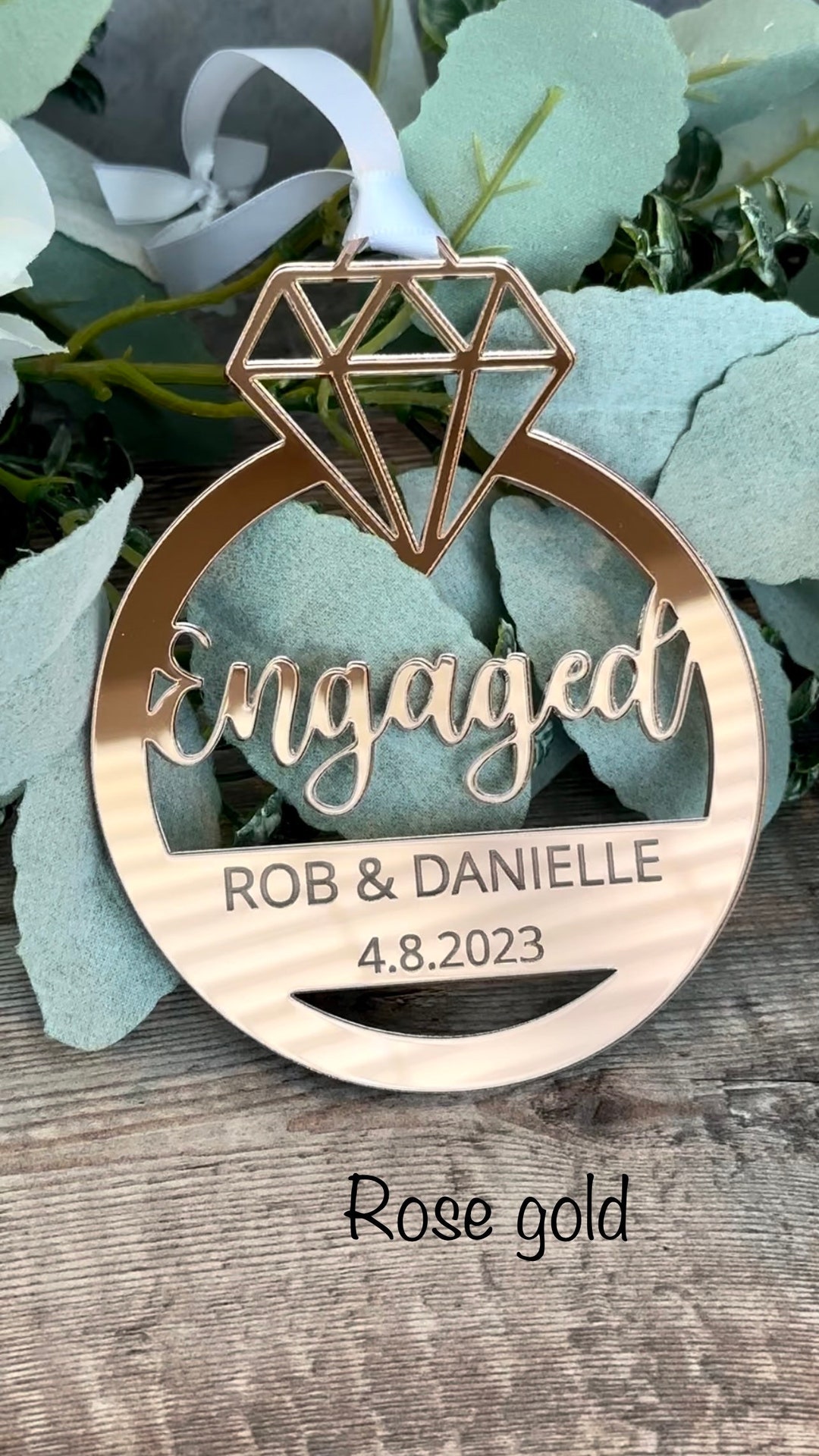 Engagement Ornament, Wedding Engagement Ring Ornament, Wedding Gift ...