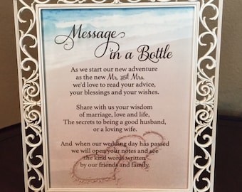 Message in a Bottle sign, Wedding Sign, Beach sign, Wedding Wishes Sign