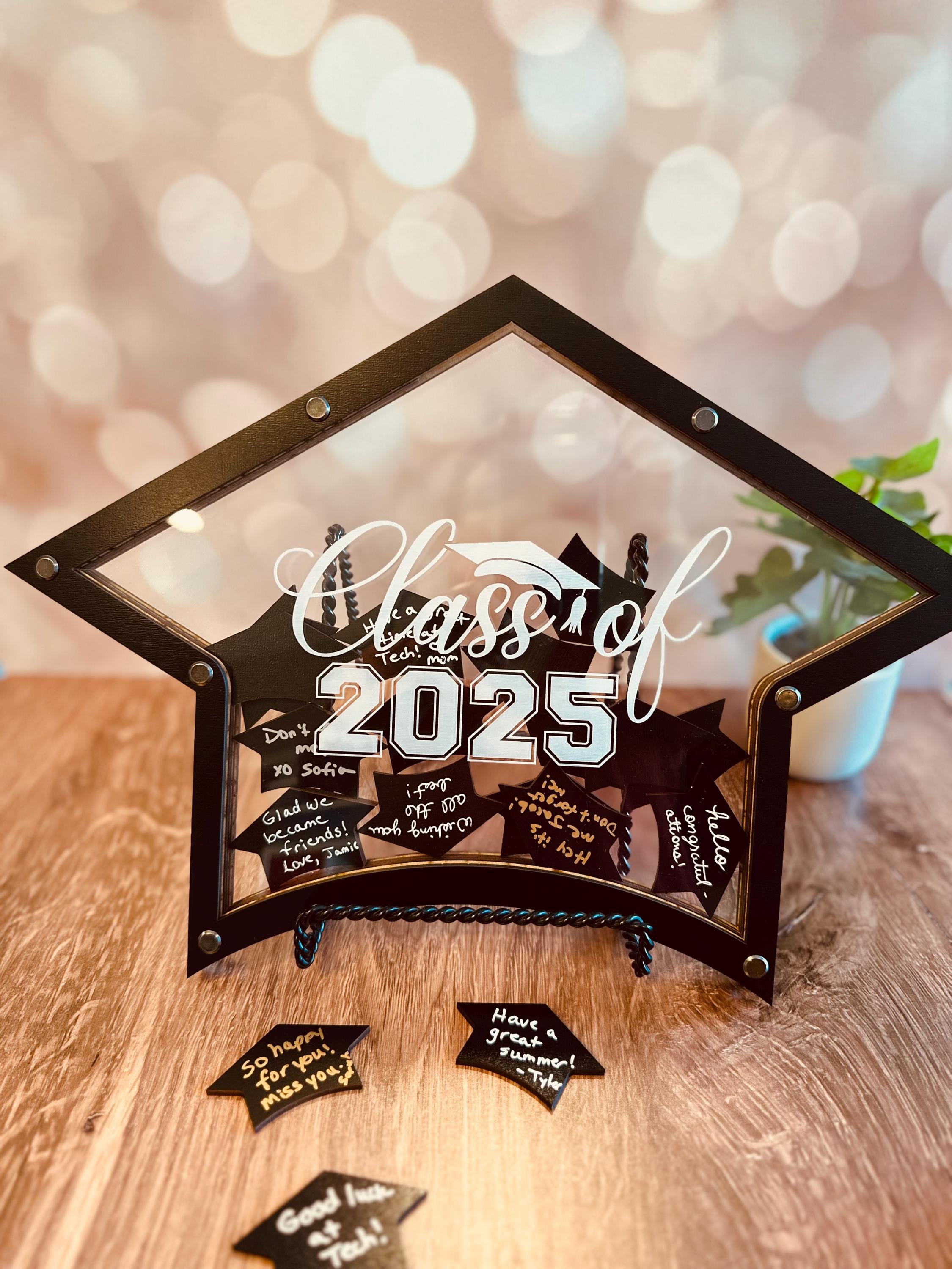 Graduation Guest Book Drop Box With Grad Hats, Alternative