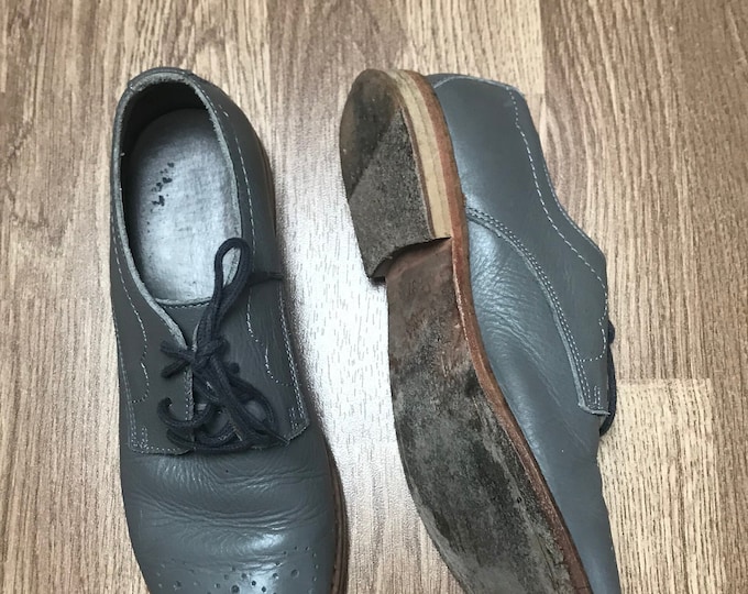 Vintage Grey Laced Brogue Shoes