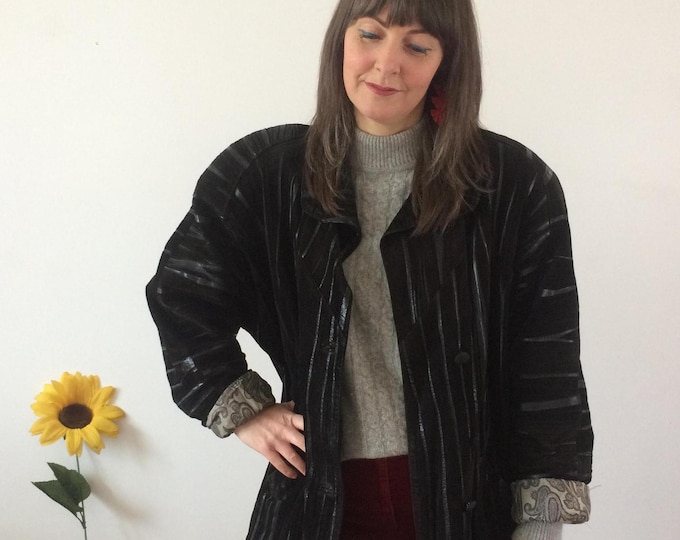 Vintage 80s Black Leather Coat