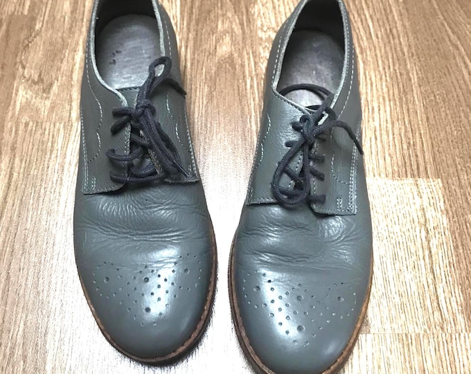 Vintage Grey Laced Brogue Shoes