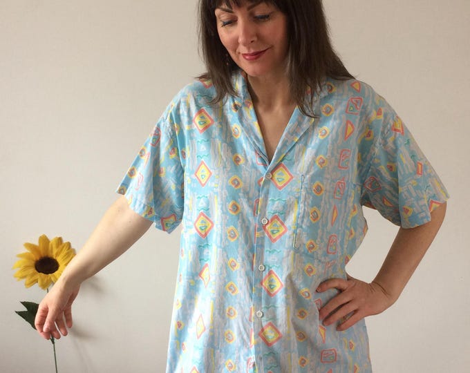 Vintage 80s Colourful Abstract Print Shirt