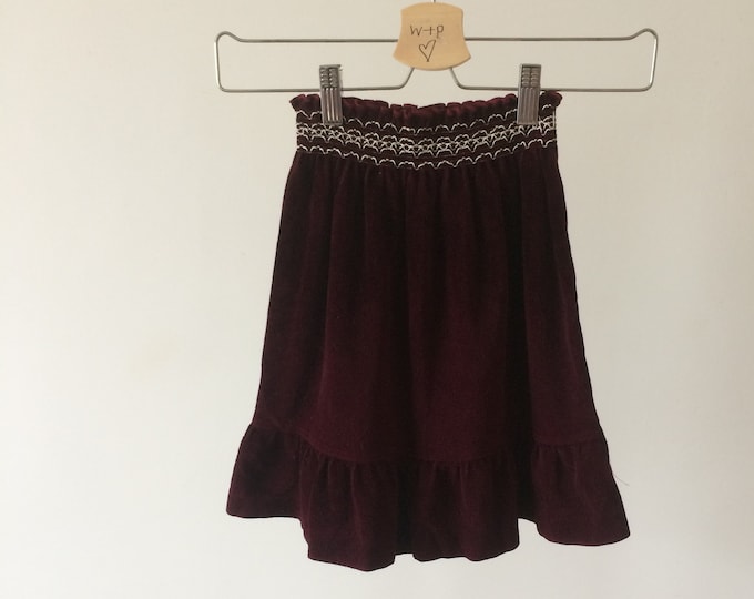 Vintage 70s Maroon Girls Skirt