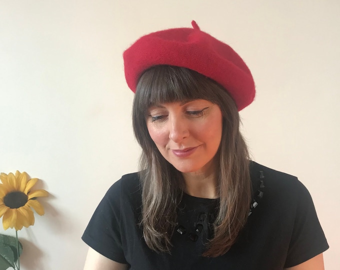 Vintage Red Beret Hat