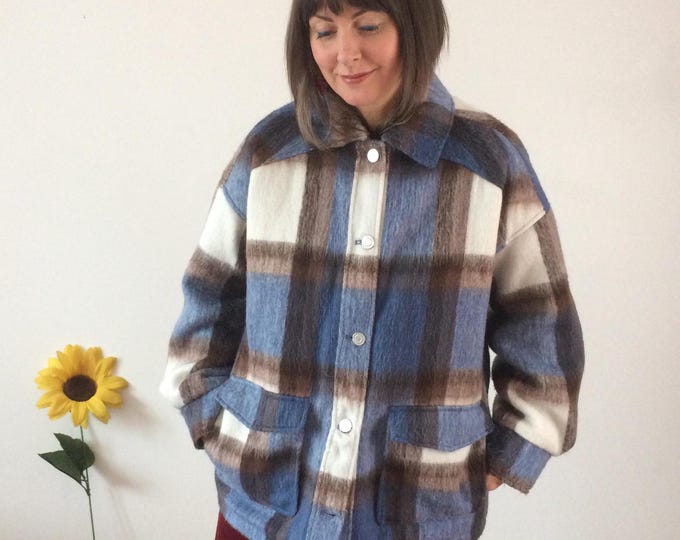 Vintage Style Plaid Oversized Jacket