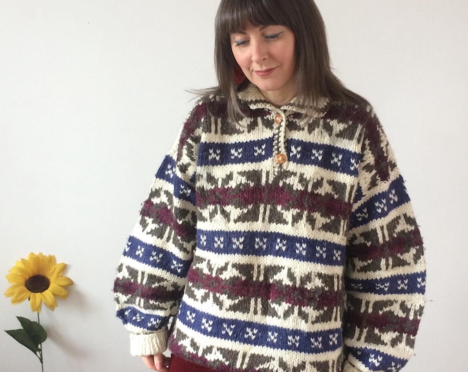 Vintage 70s Fair-isle Knit Jumper