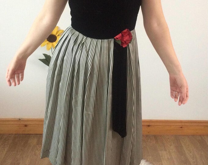 Vintage 50s Style Black & White Dress