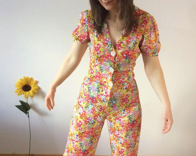 Vintage 90s Floral Jumpsuit