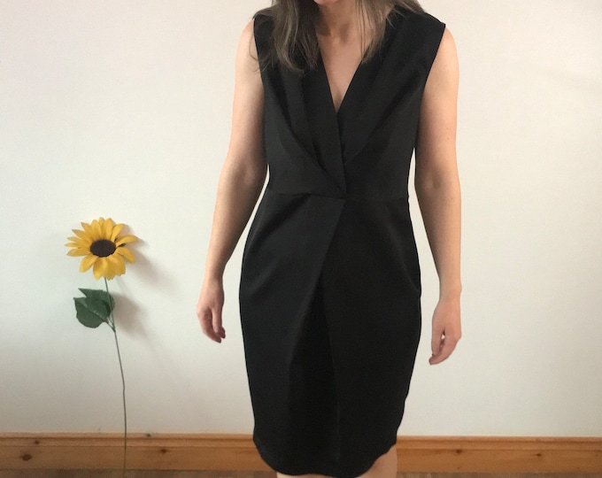 Vintage 90s Black Midi Dress