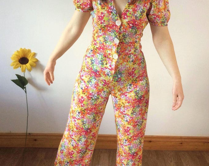 Vintage 90s Floral Jumpsuit