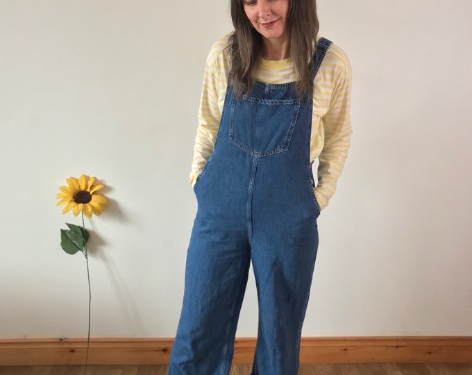 Vintage 90s Style Baggy Blue Denim Dungarees