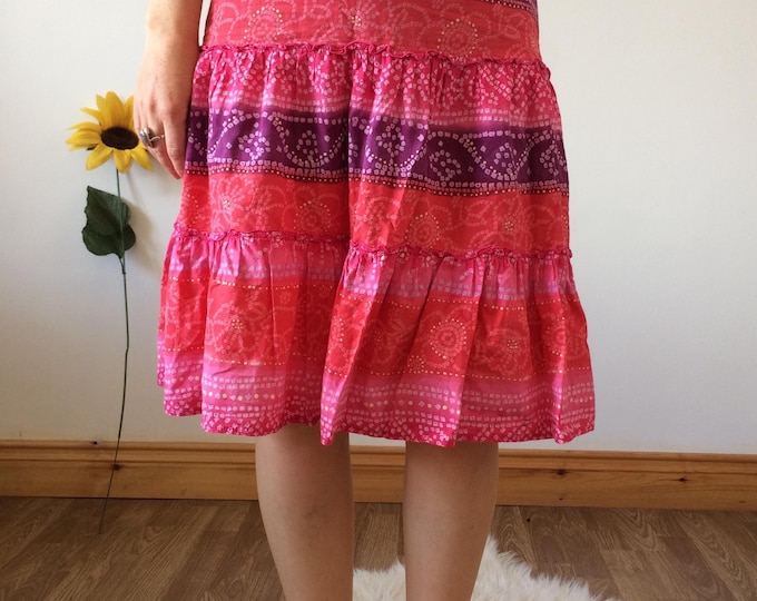Vintage 90s Pink & Purple Midi Skirt