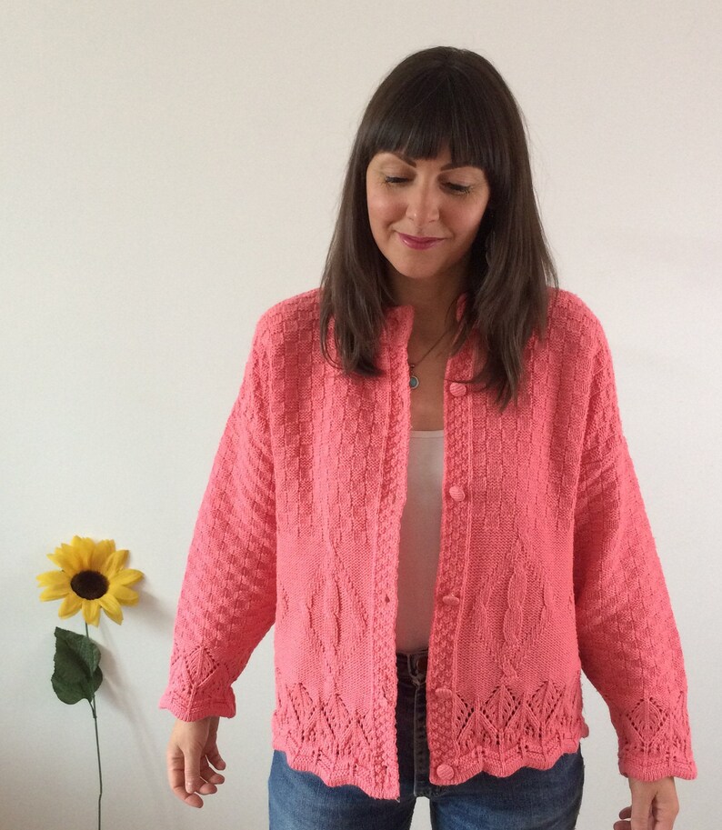 knitted peach cardigan