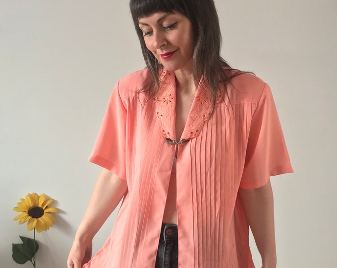 Vintage 80s Peach Blouse