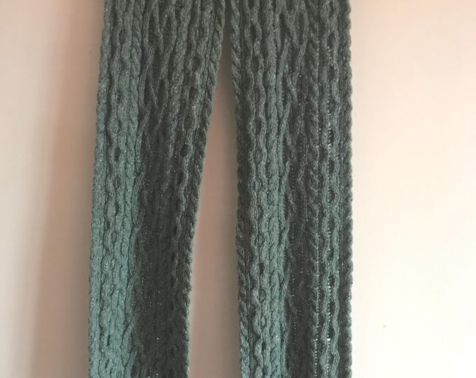 Cable Knit Mint Green Wool & Cashmere Scarf
