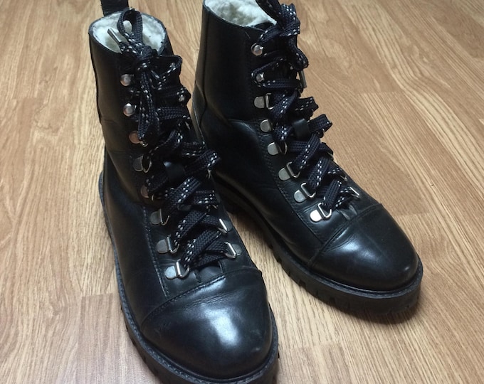 Black Laced Up Hiking Boots