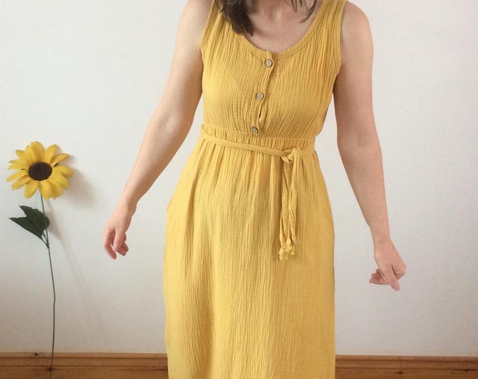 Vintage 90s Mustard Maxi Dress